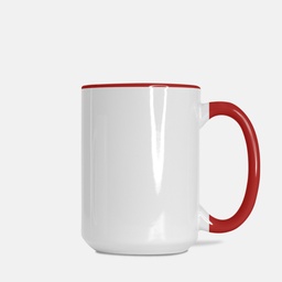 [K21-RD] Mug Deluxe 15 oz. (Red + White)