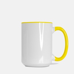 [K21-YW] Mug Deluxe 15oz. (Yellow + White)