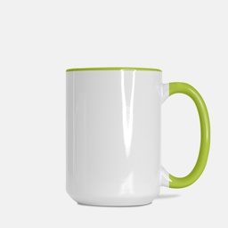 [K21-GW] Mug Deluxe 15oz. (Green + White)